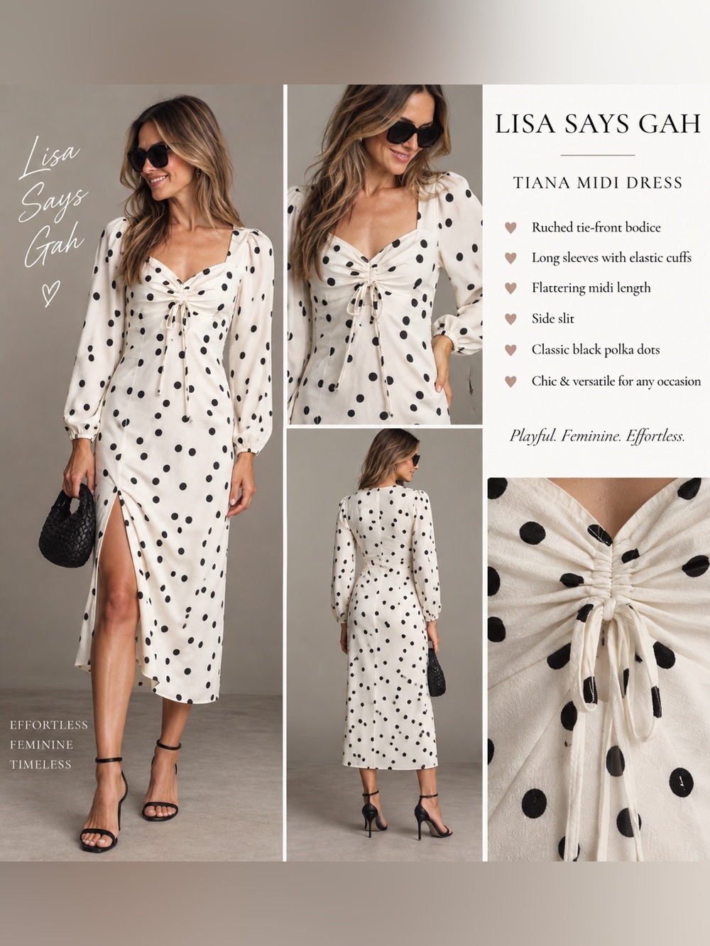 NWT Lisa Says Gah Tiana Polka Dot Midi Dress Anthropologie S $188 MSRP